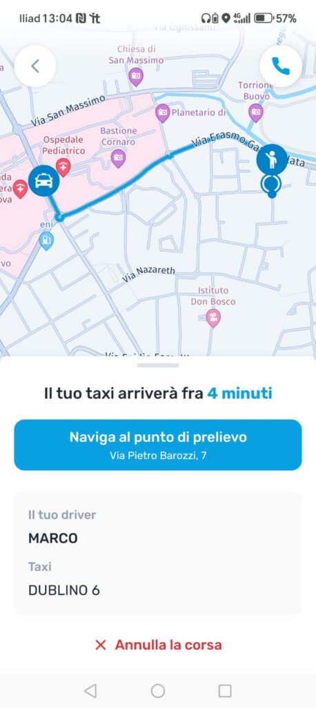 itTaxi app New conferma taxi