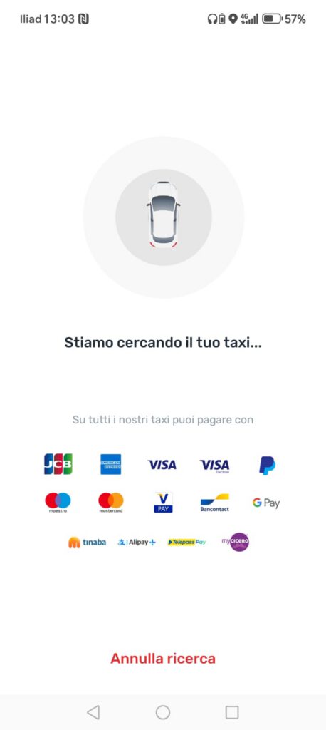 itTaxi app New ricerca taxi