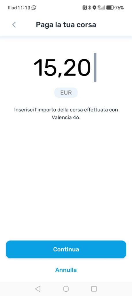 itTaxi app New taxi pagamento a bordo