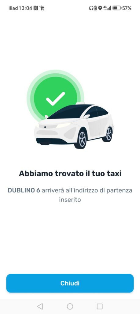itTaxi app New taxi trovato